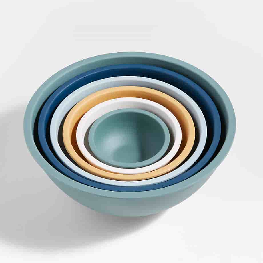 Mega Deals White Rimmed Mixing and Serving Bowls Set of 6