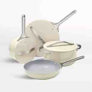 Mega Deals Home 4-Piece Cream Ceramic Non-Stick Cookware Set
