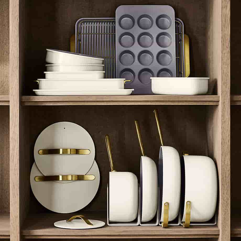 Mega Deals Home Cream Full Kitchen Bakeweare & Cookware Set