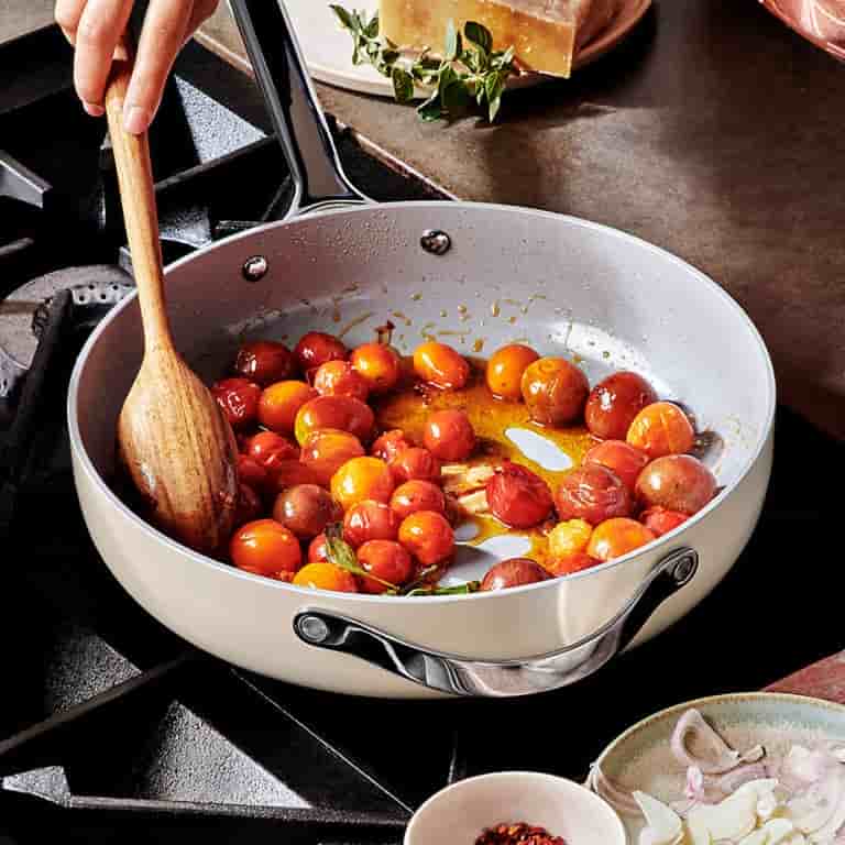 Mega Deals Home 4-Piece Cream Ceramic Non-Stick Cookware Set
